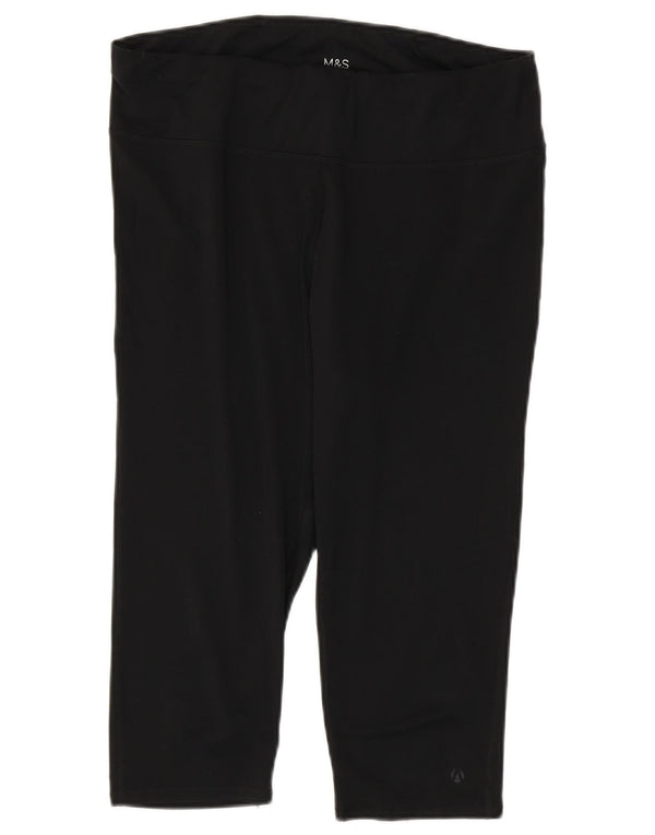 Damskie legginsy Capri Marks & Spencer UK 16, duże, czarne, sportowe