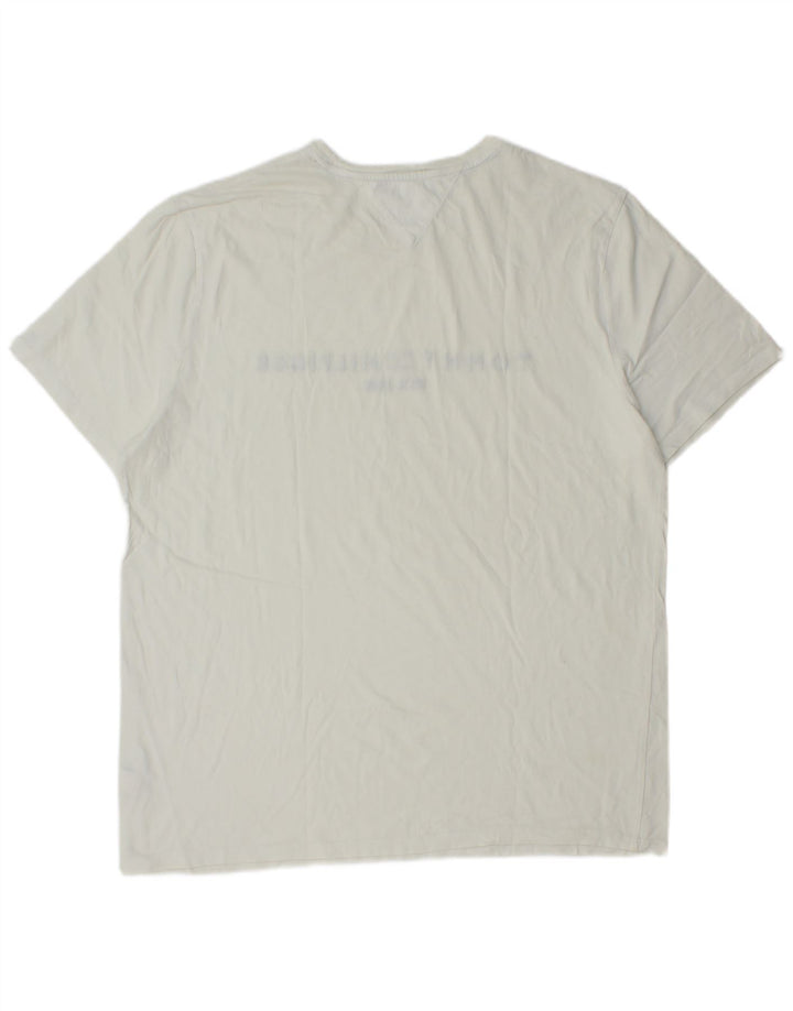 Męska koszulka Tommy Hilfiger o regularnym kroju z grafiką, góra XL, biała bawełna