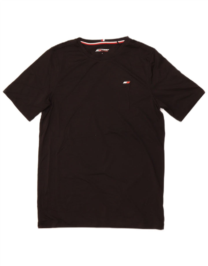 T-shirt męski TOMMY HILFIGER, mały, czarny, poliester