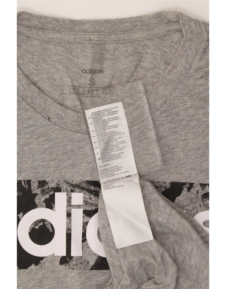 ADIDAS Mens Graphic T-Shirt Top Small Grey Cotton Vintage Adidas and Second-Hand Adidas from Messina Hembry 
