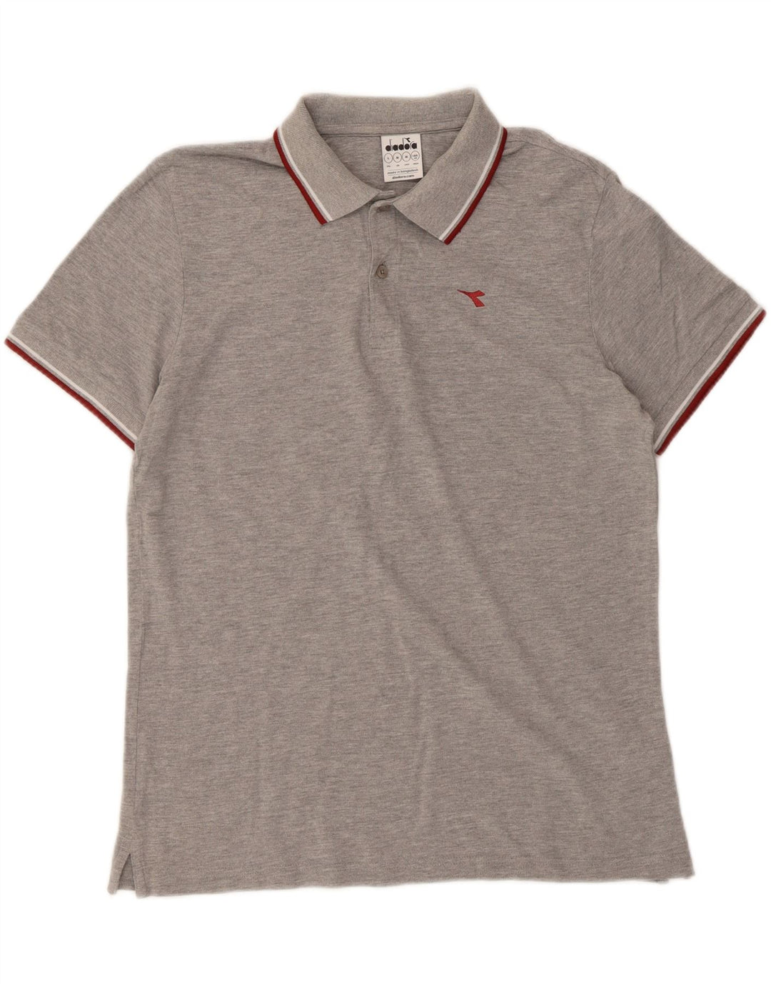 DIADORA Mens Polo Shirt Medium Grey Cotton Vintage Diadora and Second-Hand Diadora from Messina Hembry 