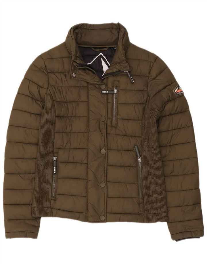 Damska ocieplana kurtka Superdry UK 12, średni nylon khaki