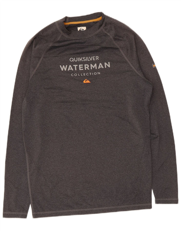 Męski graficzny top Quiksilver z długim rękawem, duży, szary poliester
