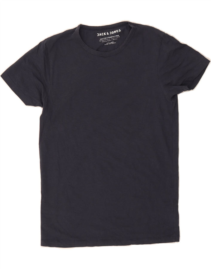 JACK & JONES Mens T-Shirt Top Medium Navy Blue Cotton Vintage Jack & Jones and Second-Hand Jack & Jones from Messina Hembry 