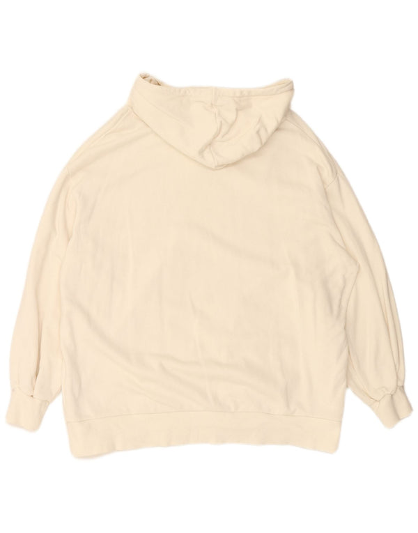 Damski sweter oversize z kapturem PUMA UK 14, średnia biała bawełna