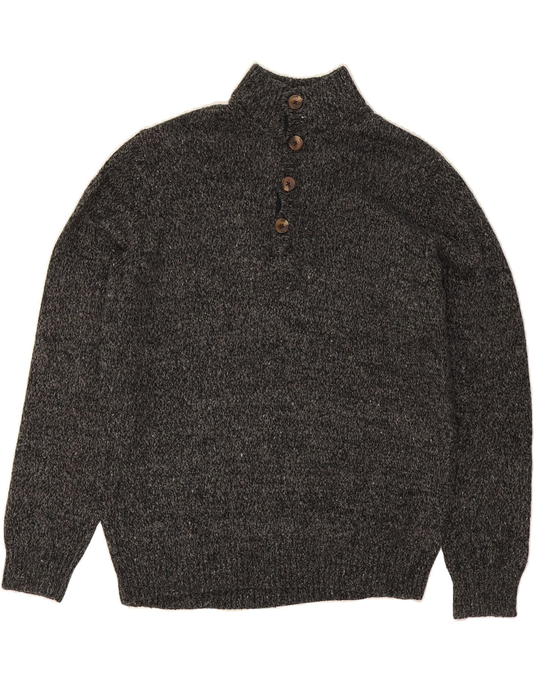 IZOD Mens Button Neck Jumper Sweater Large Grey Flecked Acrylic Vintage Izod and Second-Hand Izod from Messina Hembry 