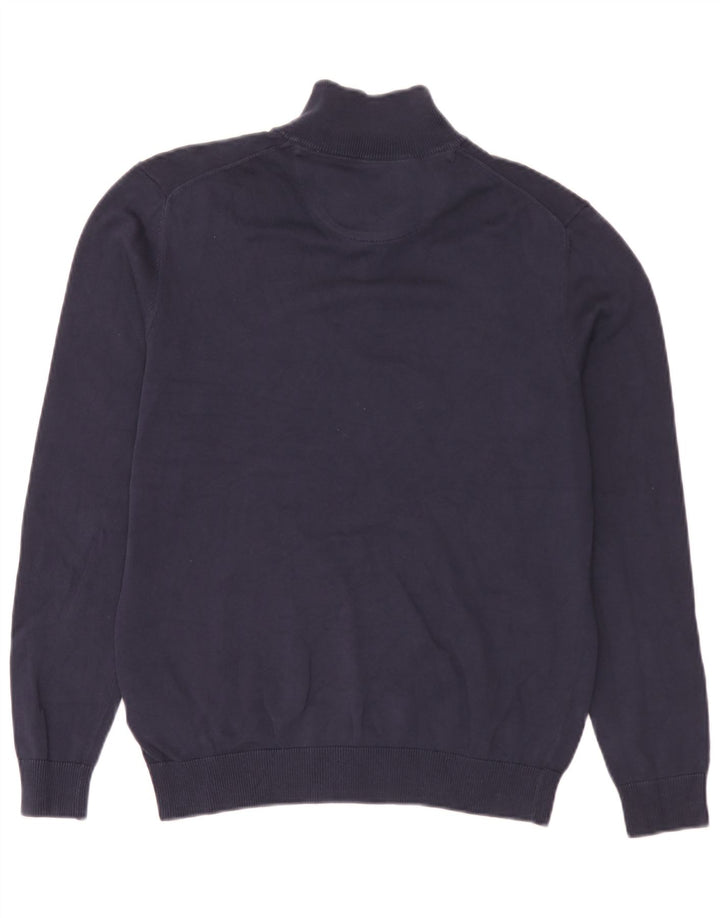 Timberland Męski sweter z zamkiem błyskawicznym, mały, granatowy, bawełniany