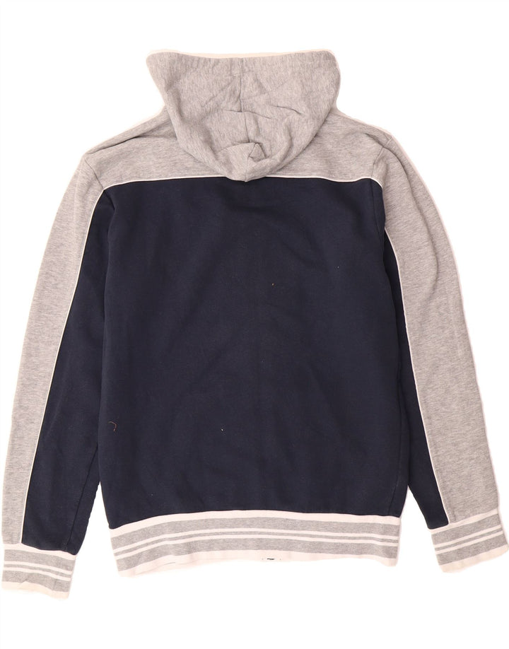 ELLESSE Mens Graphic Zip Hoodie Sweater Medium Navy Blue Colourblock Vintage Ellesse and Second-Hand Ellesse from Messina Hembry 