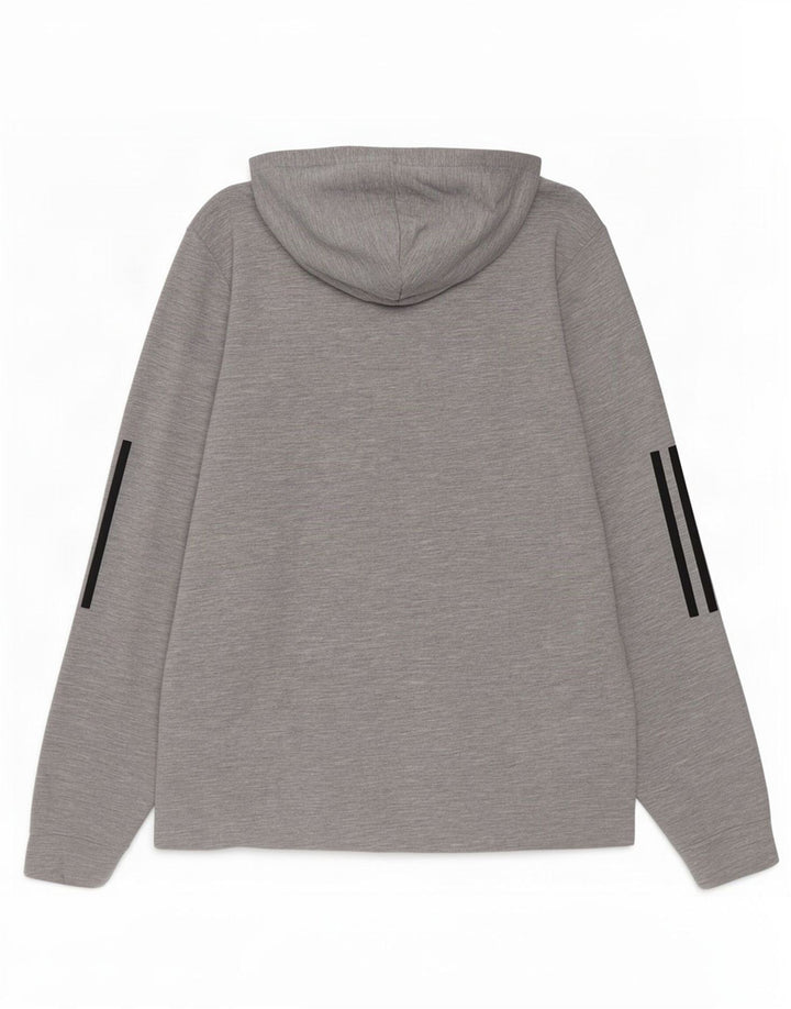 Męska bluza z kapturem Adidas z grafiką, mała, szara, z poliestru