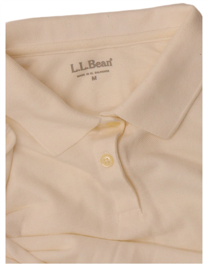 Damska koszulka polo z długim rękawem L.L.Bean UK 14, średnia biel