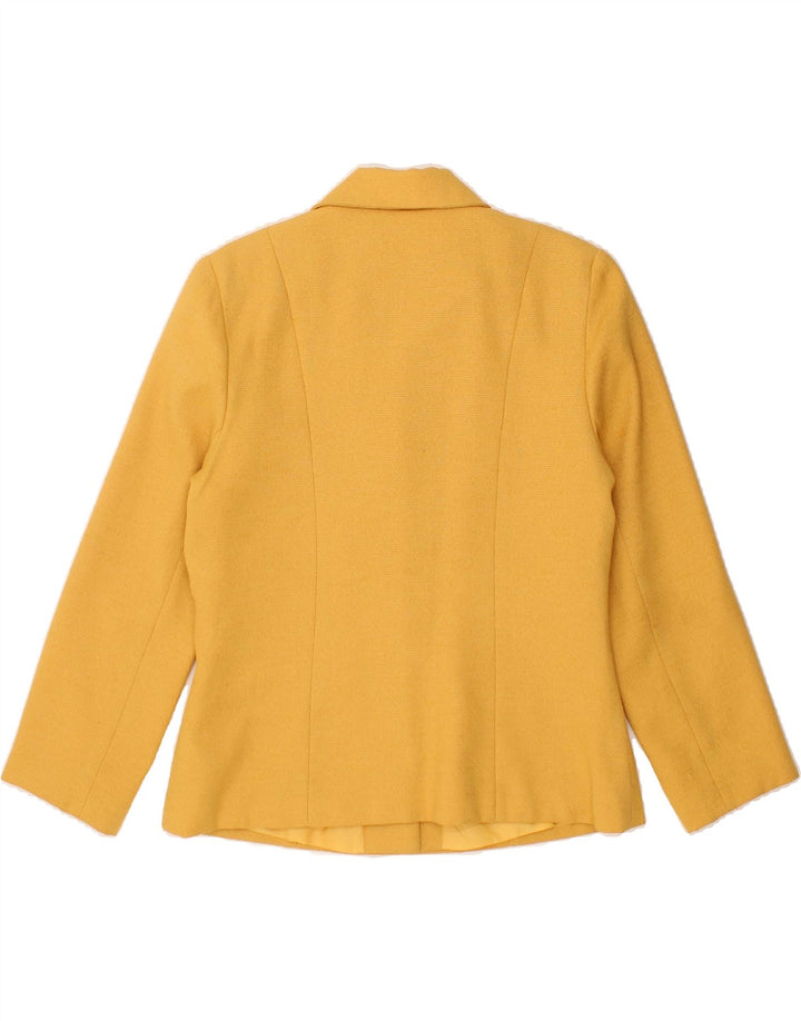 SASHA Womens 4 Button Blazer Jacket UK 14 Medium  Yellow Polyester Vintage Sasha and Second-Hand Sasha from Messina Hembry 
