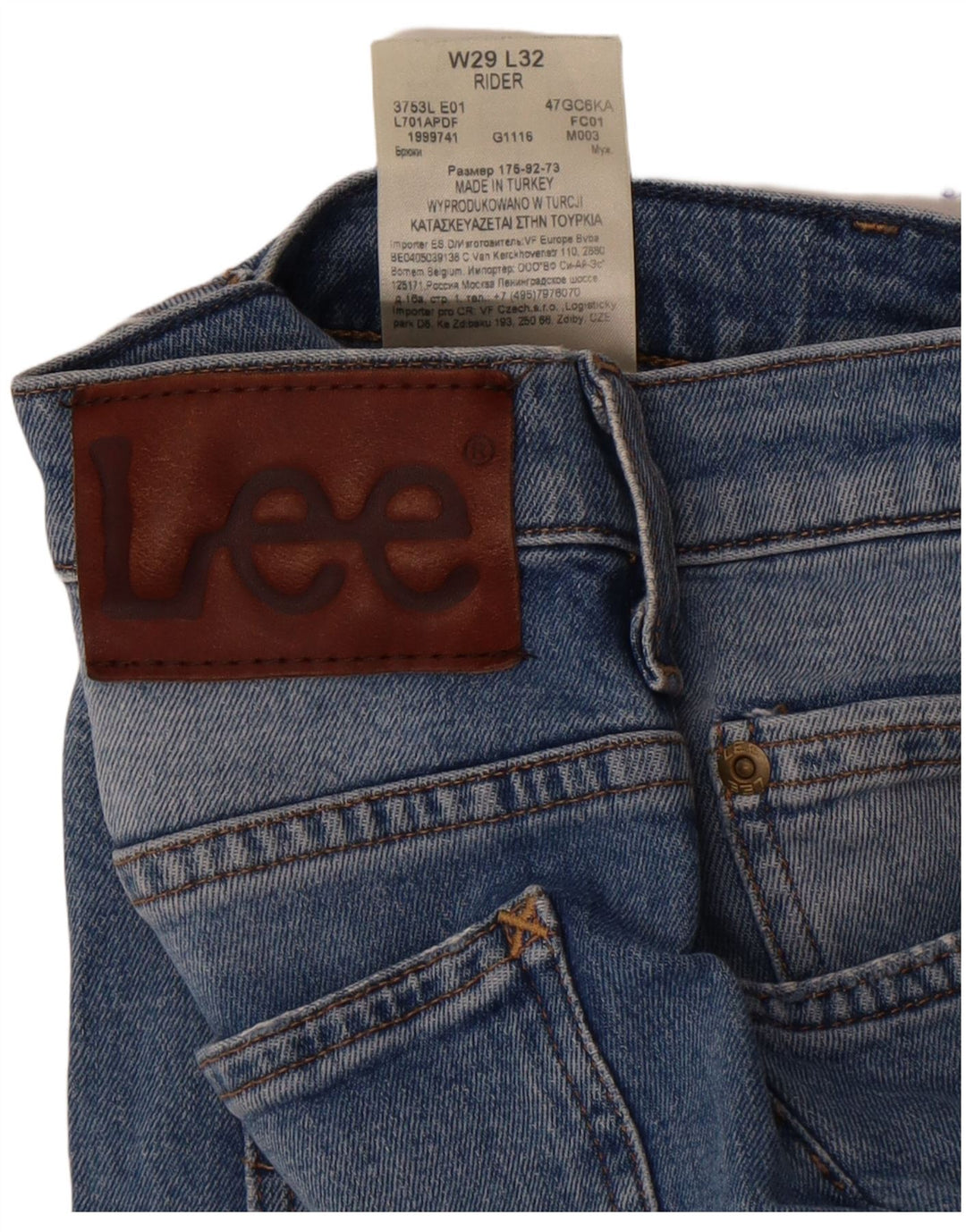 Męskie jeansy Lee Rider Slim W29 L32 Niebieskie bawełniane