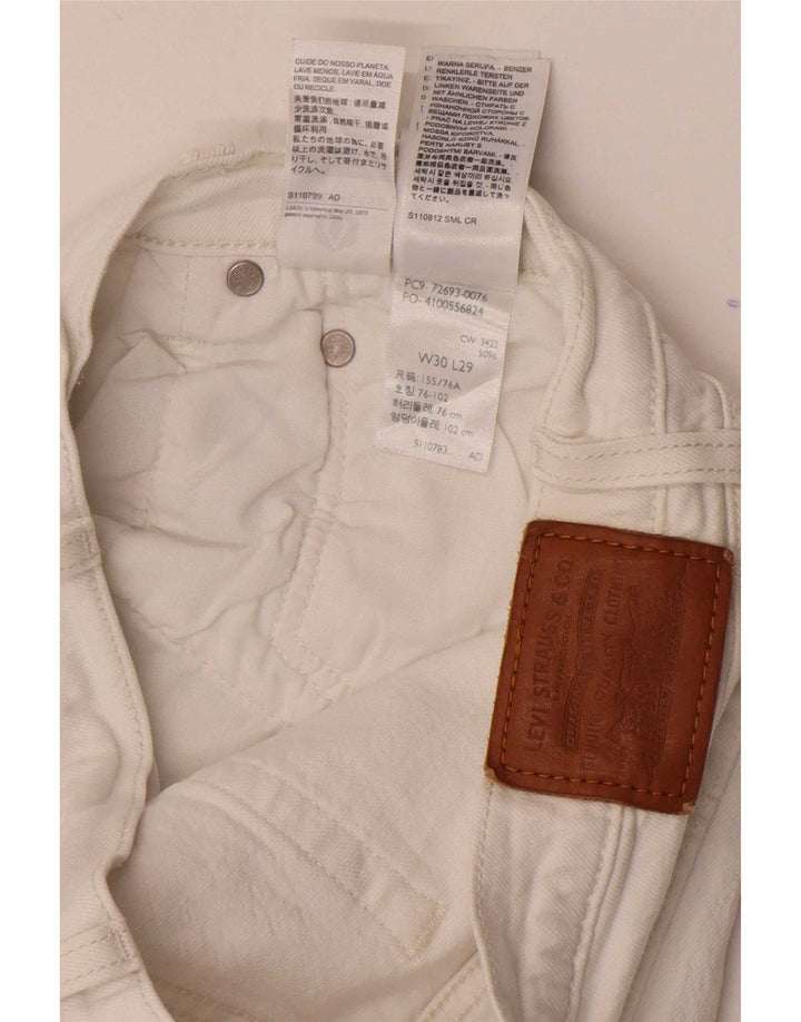 Damskie jeansy Levi's Ribcage Straight W30 L29 Biała bawełna