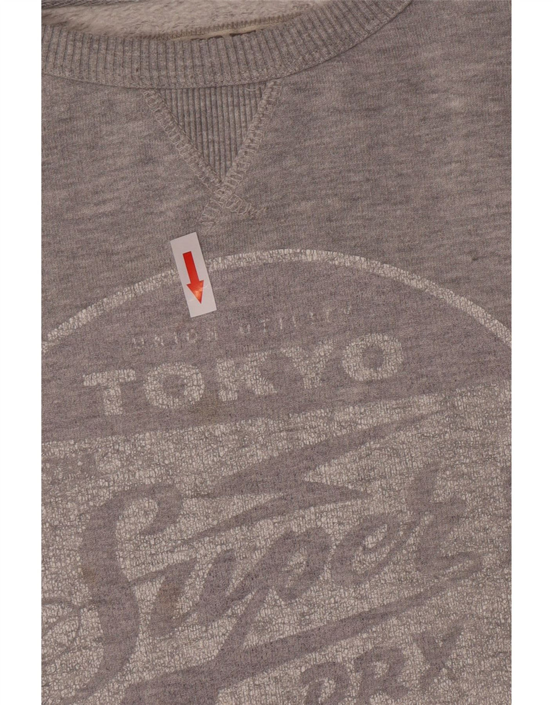 Męski sweter z grafiką Superdry, mały, szary, z bawełny w cętki