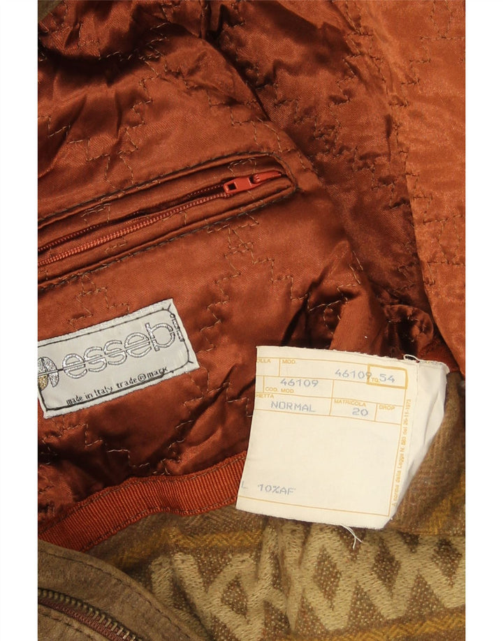 Męska kurtka skórzana Essebi IT 54 2XL Brązowa skóra