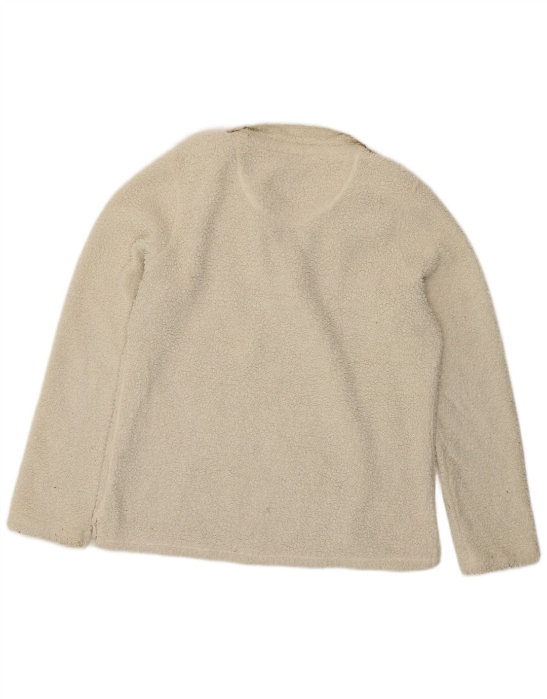 Crew Clothing Damski sweter polarowy z guzikami pod szyją, UK 14, duży, biały poliester