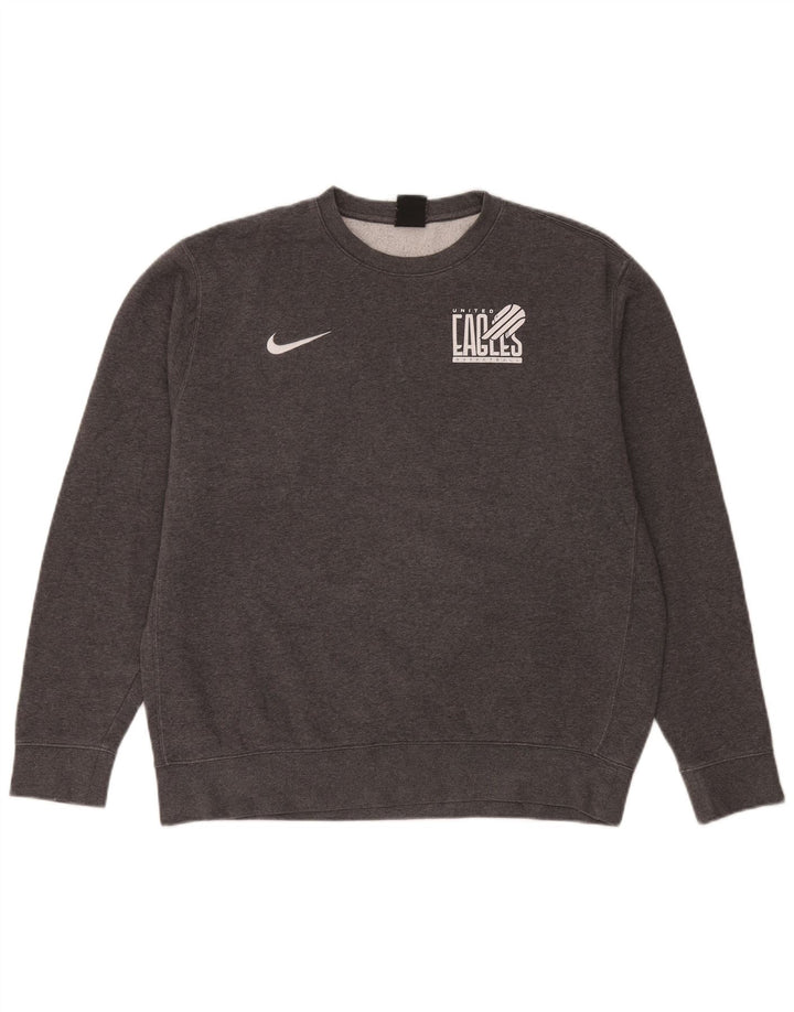 Męska bluza z kapturem Nike Eagles Graphic, duża, szara, bawełniana