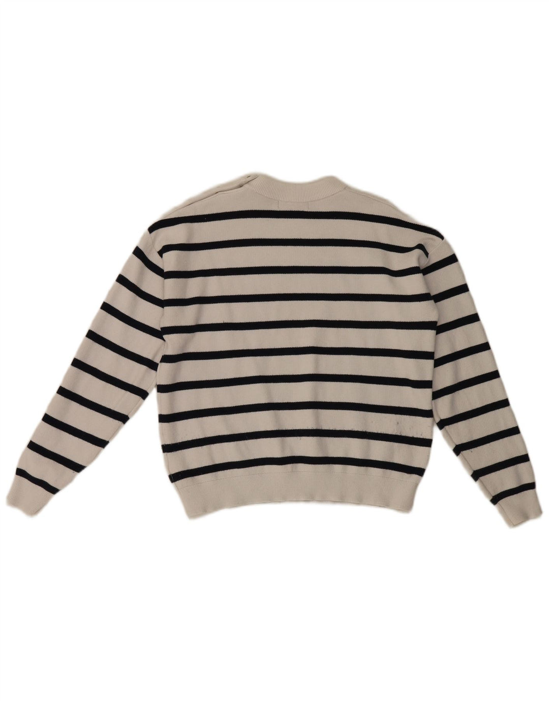Marks & Spencer Damski sweter z okrągłym dekoltem, UK 14, średnie białe paski