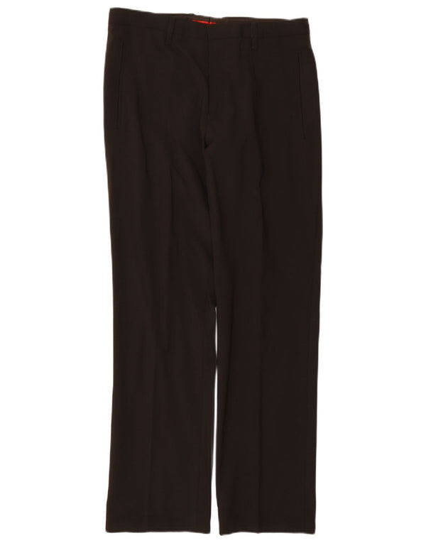 Męskie proste spodnie garniturowe Hugo Boss IT 46 Small W32 L30 Brązowa wełna