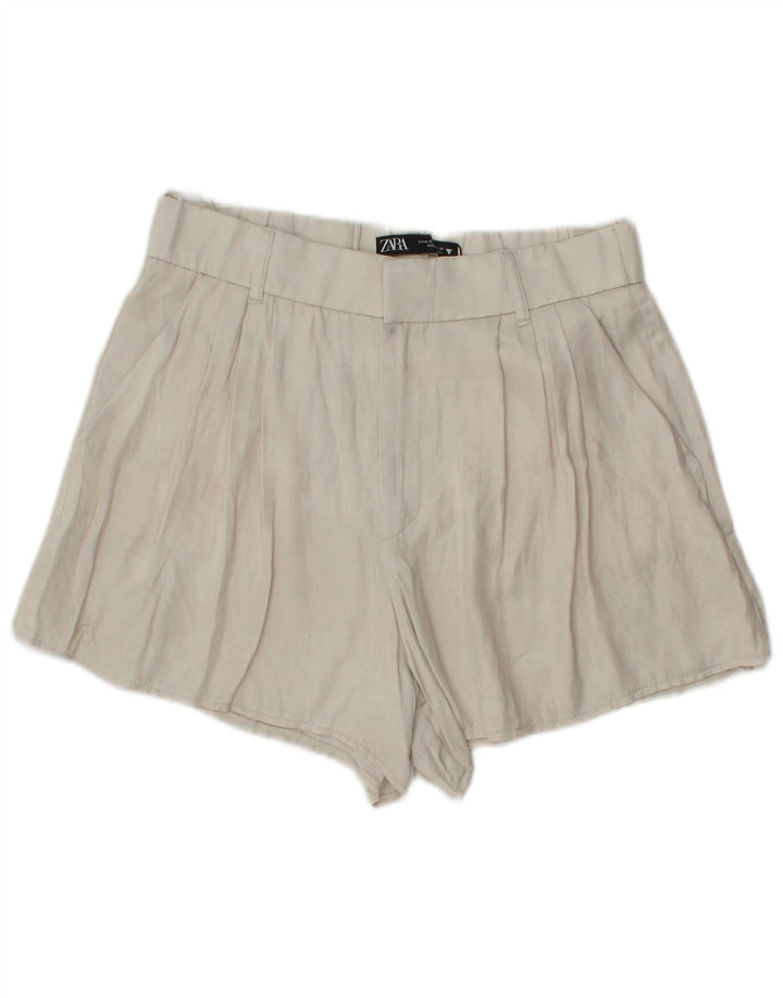 Damskie szorty Chino Zara, średnie W28 w kolorze złamanej bieli, wiskoza