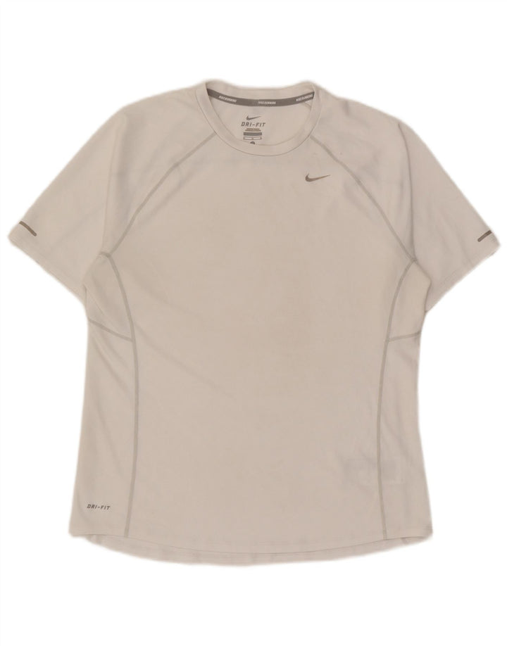 Męski T-shirt Nike Dri Fit Top, średni biały poliester