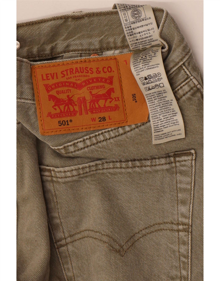 Męskie spodenki jeansowe Levi's 501 W28, małe, bawełniane w kolorze khaki