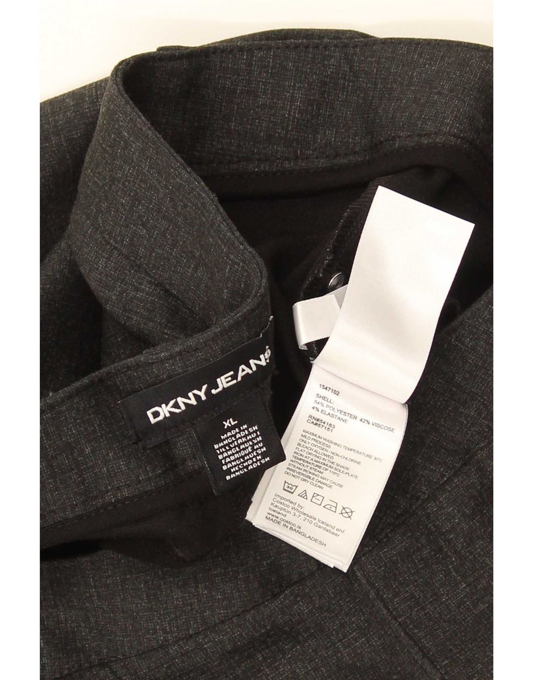 Męskie proste spodnie codzienne Dkny XL W36 L29 Czarny poliester