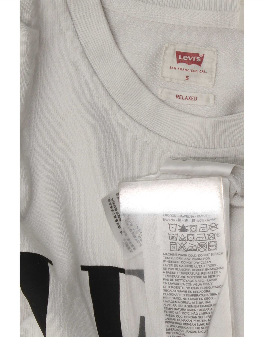 Męska bluza Levi's o swobodnym kroju z grafiką, mała, biała, bawełniana