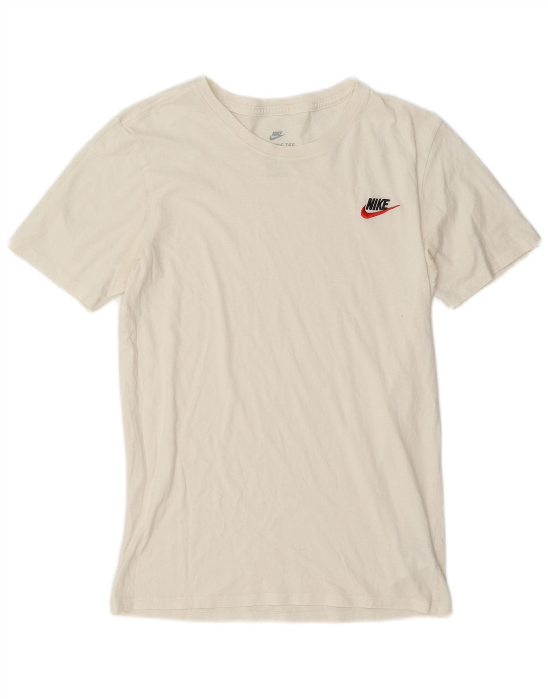 Męski T-shirt Nike o sportowym kroju, mały, biały, bawełniany
