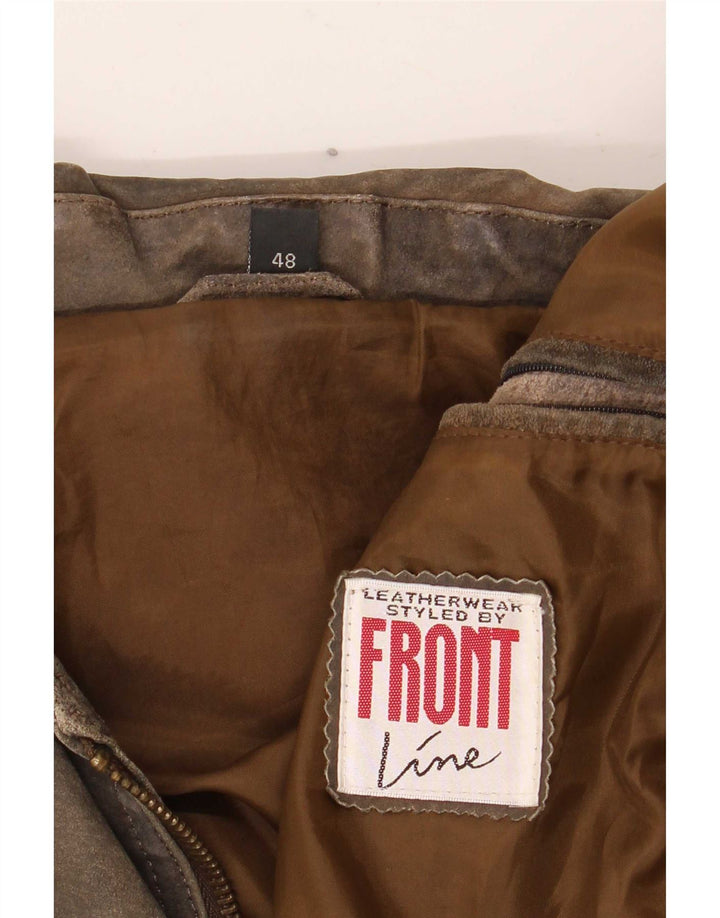 Męska kurtka skórzana Front Line IT 48 Medium Khaki