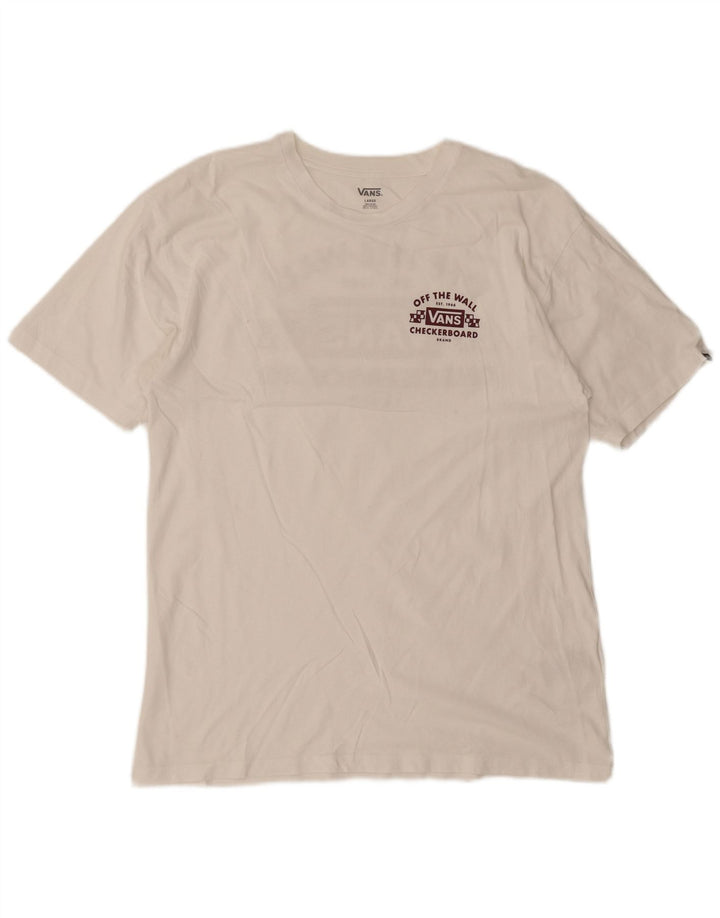 Męski T-shirt z grafiką Vans, duży, biały, bawełniany