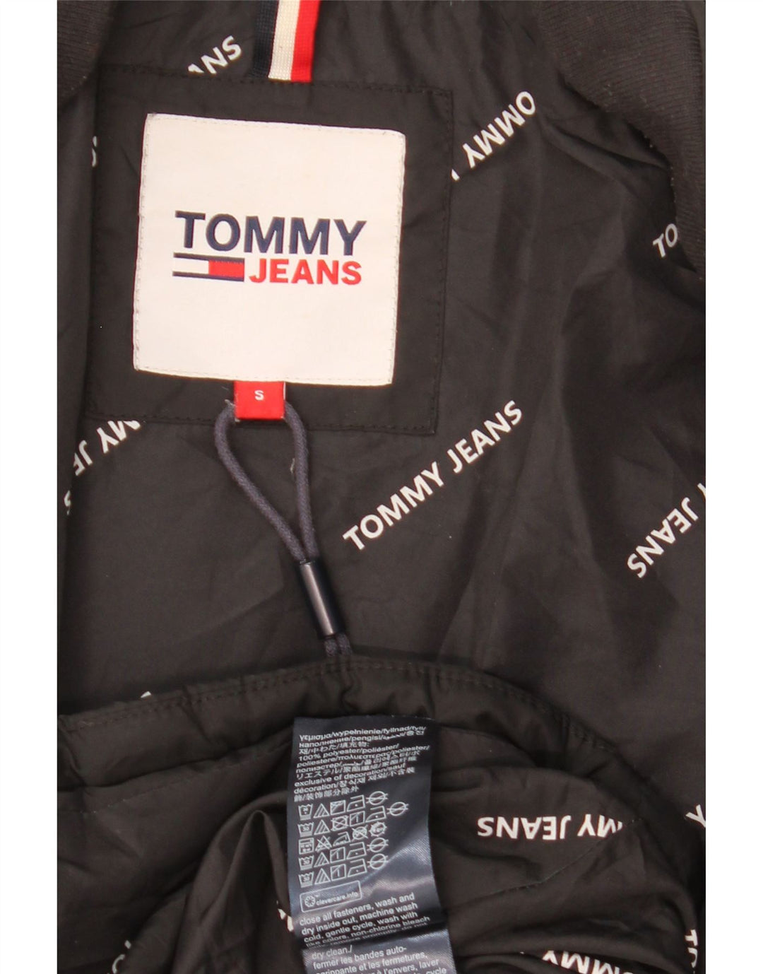 Damski płaszcz oversize Tommy Hilfiger z podszewką UK 10, mały, czarny poliester