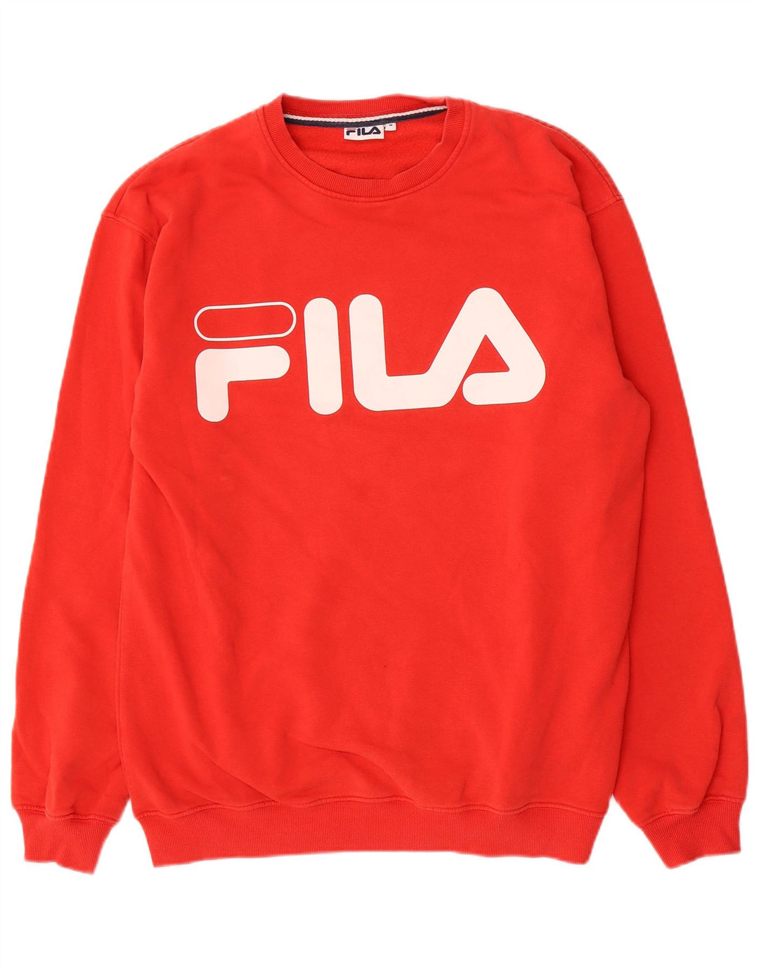 Męska bluza z grafiką Fila, bawełniana, średnia czerwona