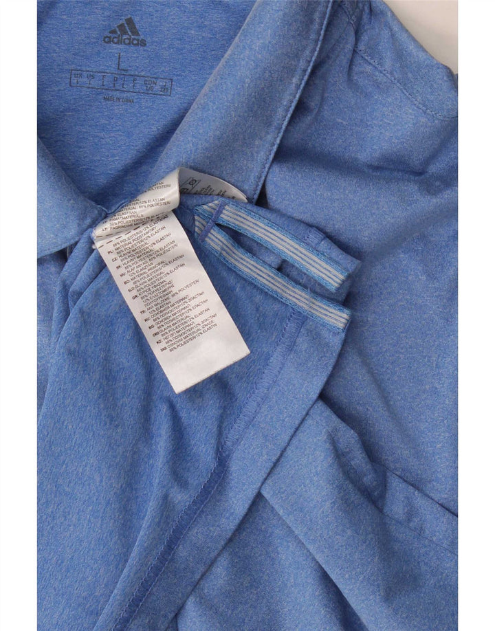 Męska koszulka polo Adidas, duża, niebieska, z poliestru