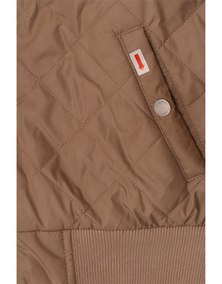 Damska pikowana kurtka z kapturem HOLLISTER UK 10, mała, beżowa, poliester