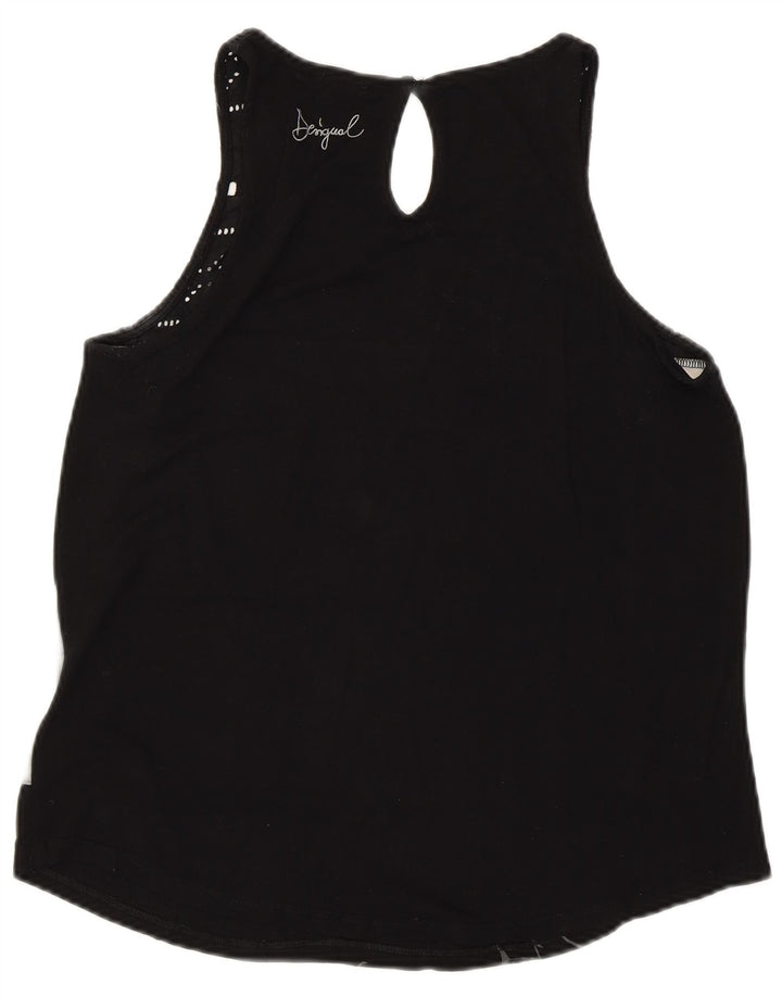 Damski top z kamizelką z grafiką DESIGUAL UK 14, duże czarne paski