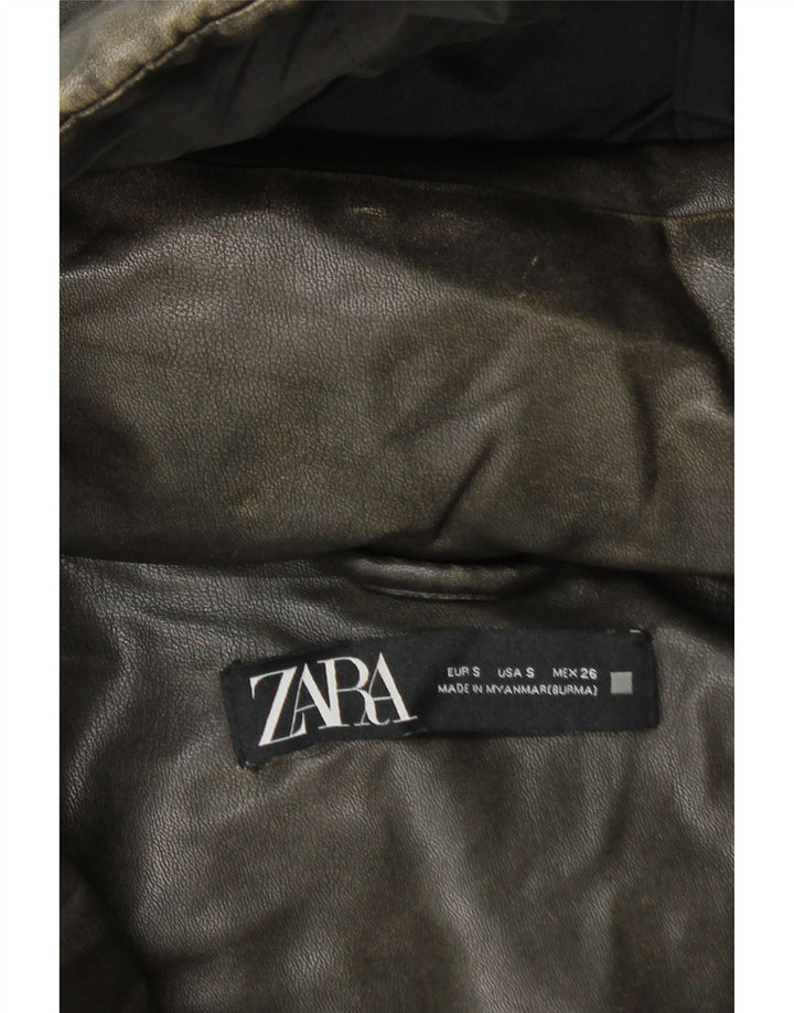 Damska, oversize'owa, wyściełana kurtka z kapturem ZARA UK 10, Small Khaki