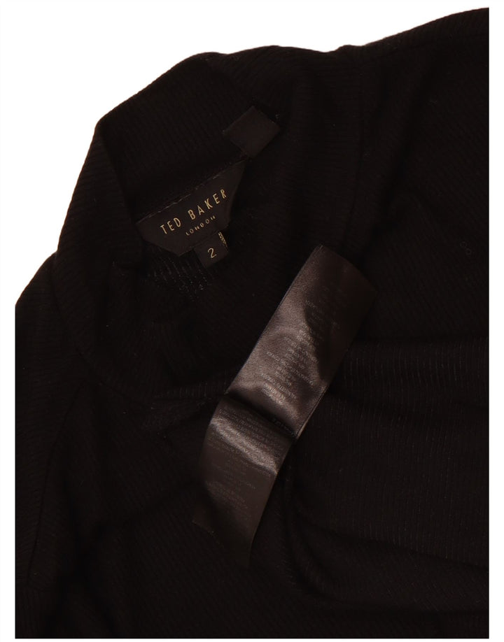 Damski top Ted Baker z długim rękawem, rozmiar 2, mała, czarna wiskoza