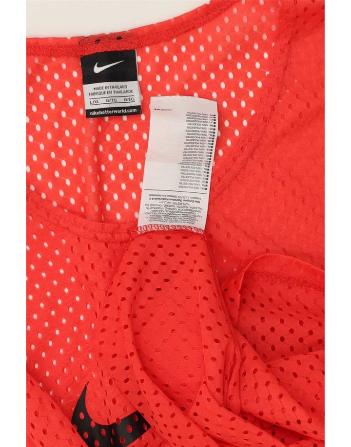 Męska kamizelka z grafiką Nike, duża, czerwona, poliestrowa