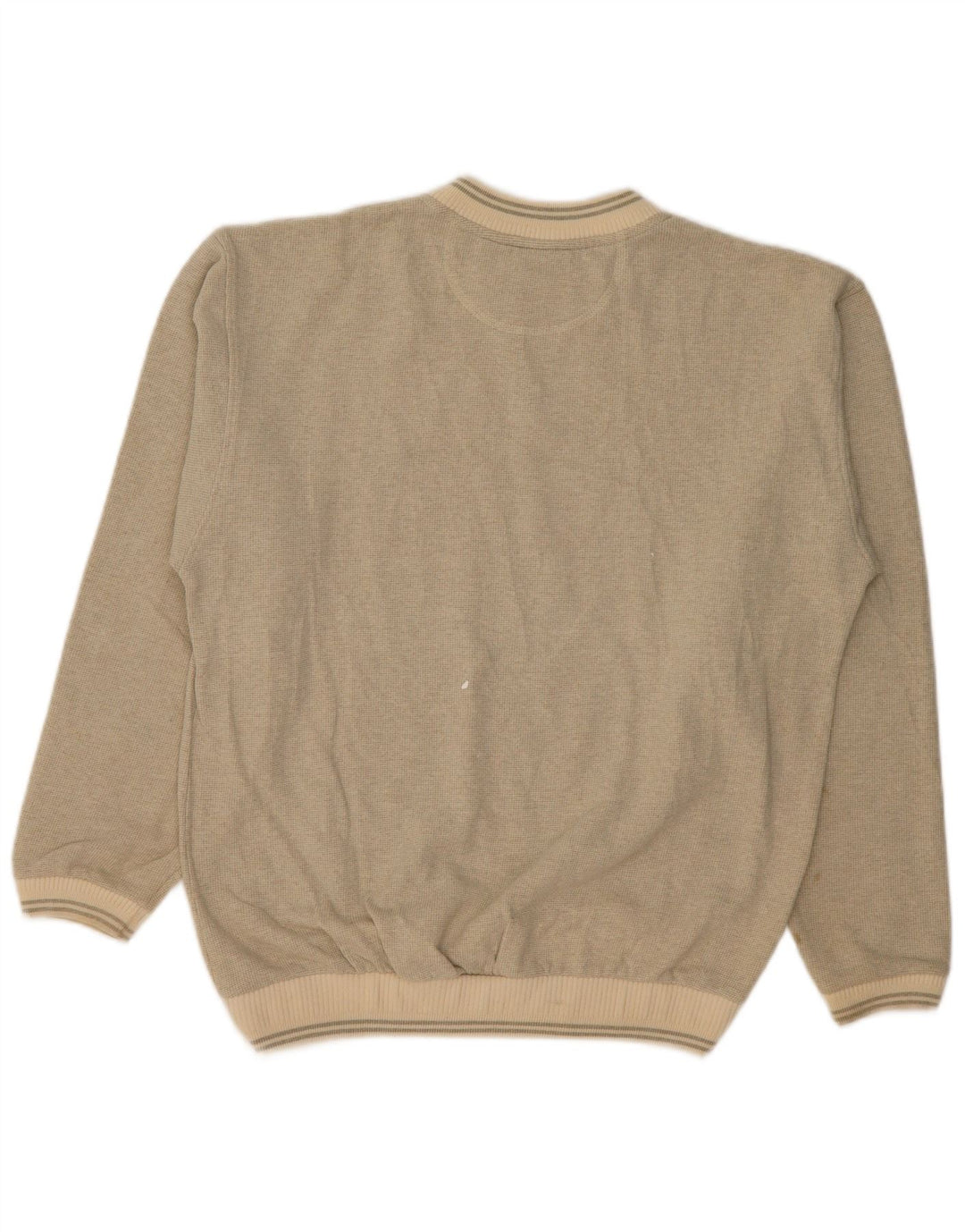 Sweter męski w stylu vintage, duży, beżowy, bawełniany