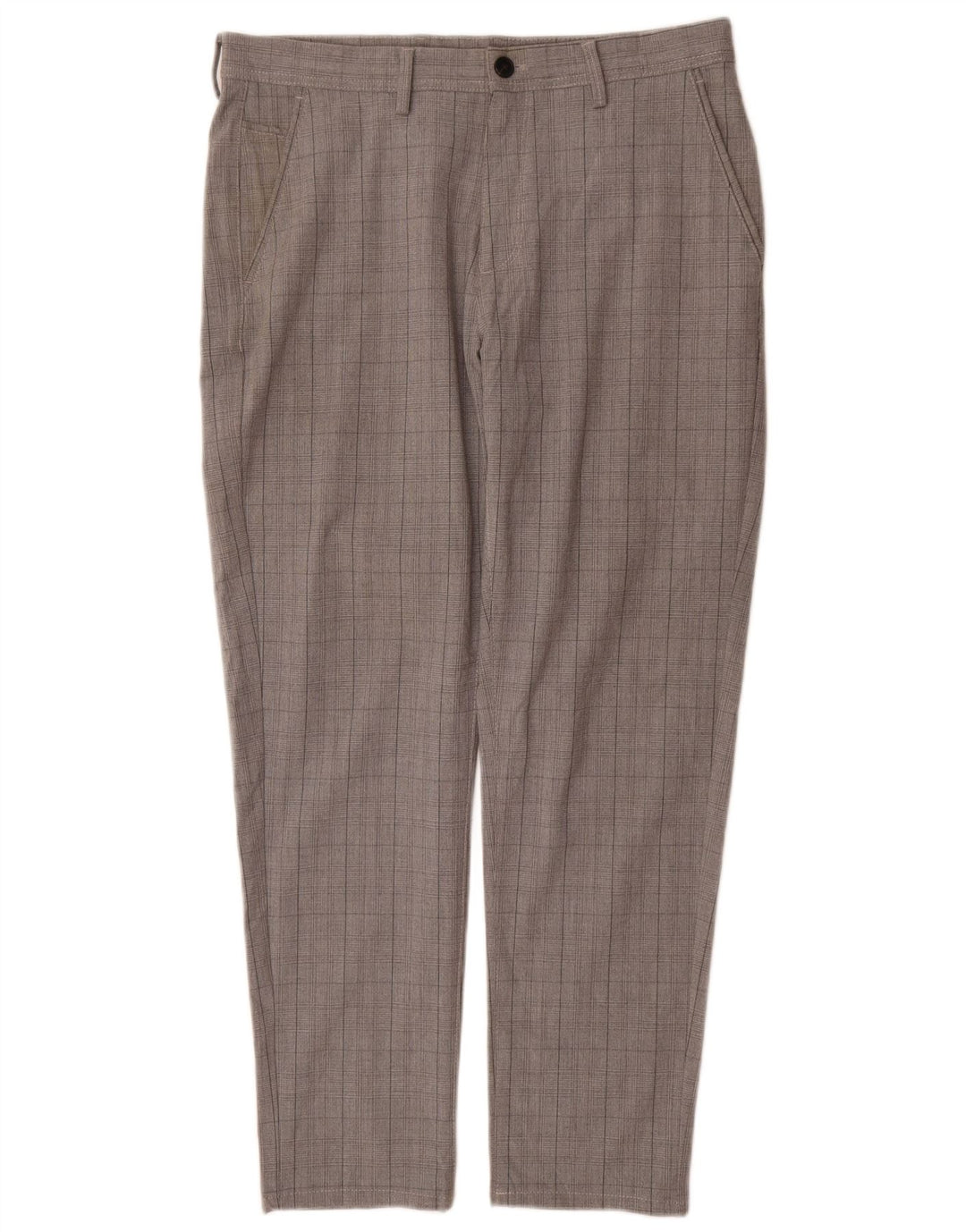 Męskie spodnie chino Zara EU 42 Large W32 L30 Szary poliester w kratę