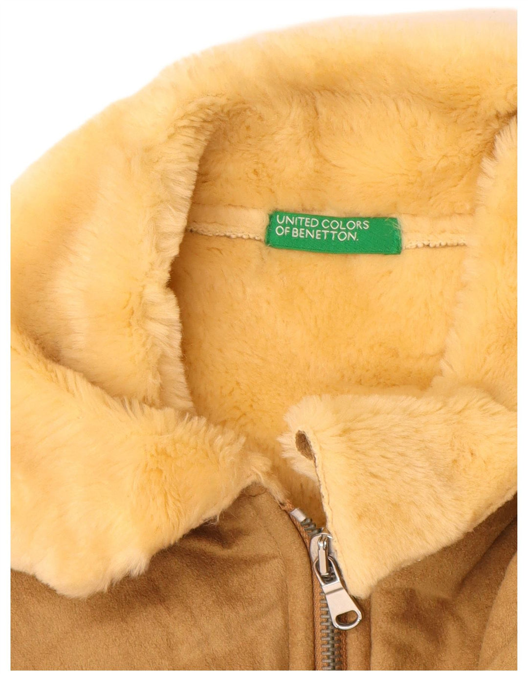 Płaszcz damski BENETTON Sherpa UK 10 Small Beżowy Modacryl