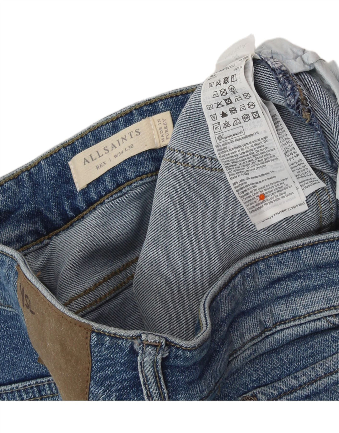 WSZYSTKIE ŚWIĘTE Męskie jeansy slim W34 L30 Niebieskie bawełniane