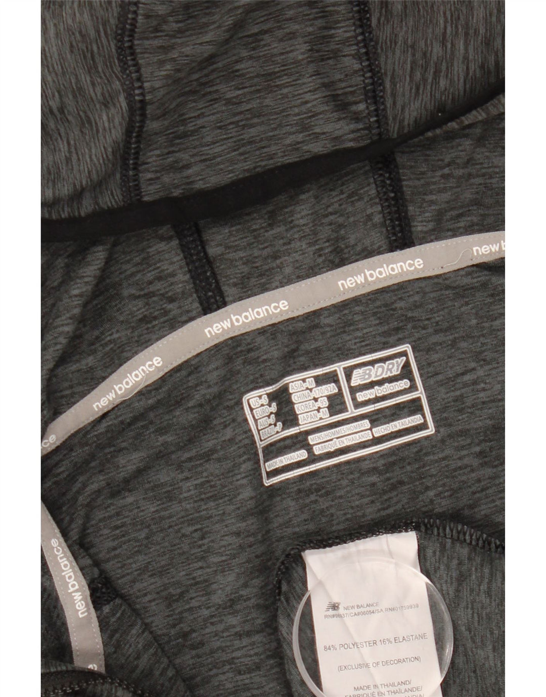 Męski dres z kapturem i kapturem NEW BALANCE, mały, szary nakrapiany