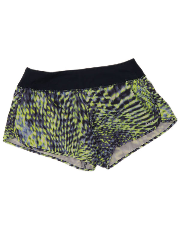 Damskie spodenki sportowe NIKE Dri Fit z abstrakcyjnym wzorem UK 14, średni granat