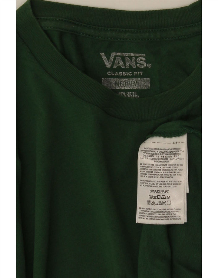 Męski T-shirt VANS o klasycznym kroju, średni zielony, bawełniany