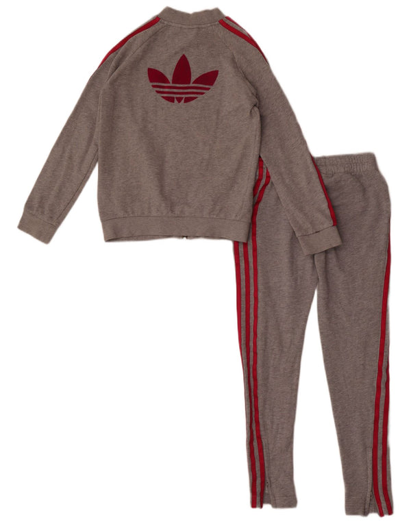 Adidas Dziewczęcy Graficzny Pełny Dres 9-10 Lat Szary Bawełniany