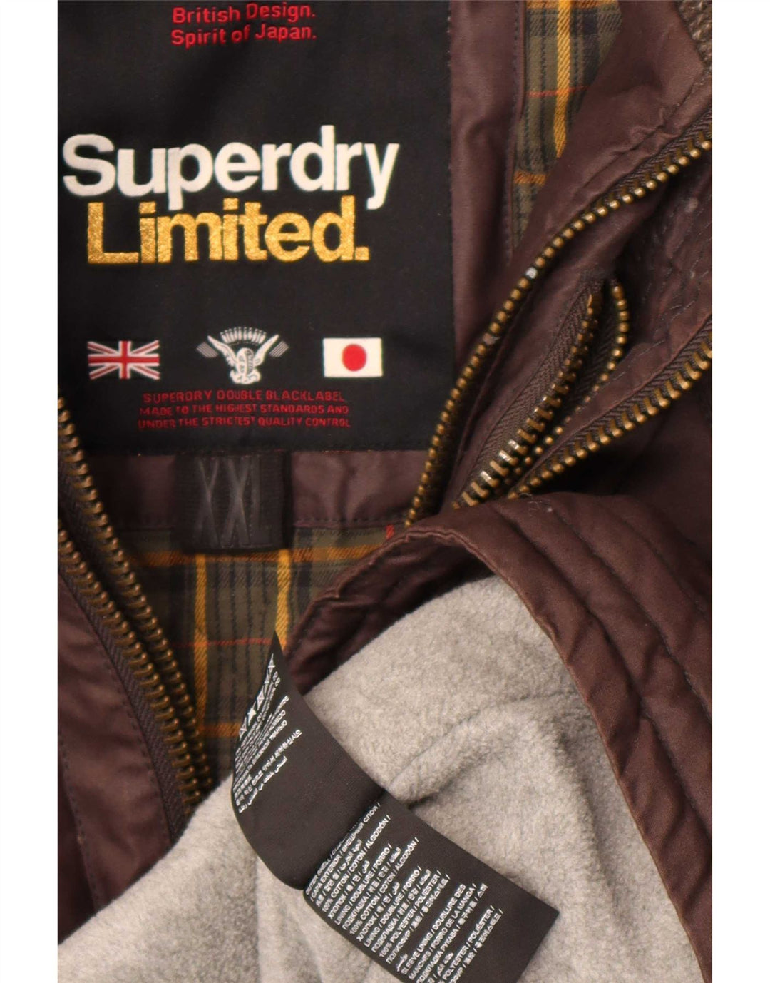 Męska kurtka parka Superdry z kapturem i regularnym krojem, 2XL, brązowa, bawełniana