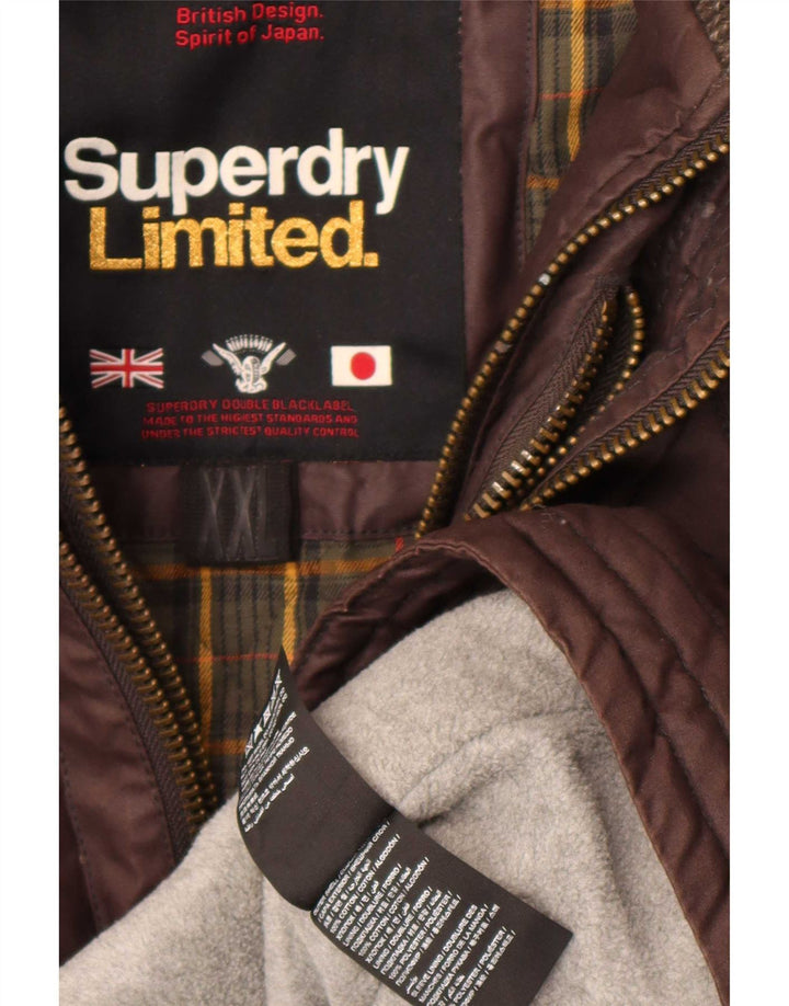 Męska kurtka parka Superdry z kapturem i regularnym krojem, 2XL, brązowa, bawełniana