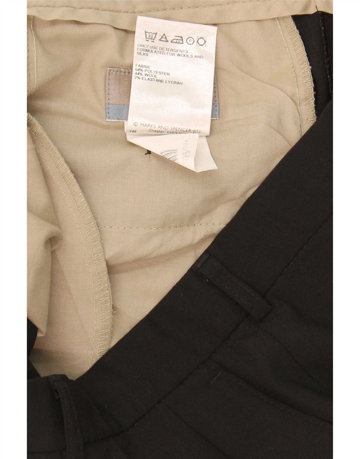 Marks & Spencer Męskie spodnie garniturowe W34 L33 Czarny poliester